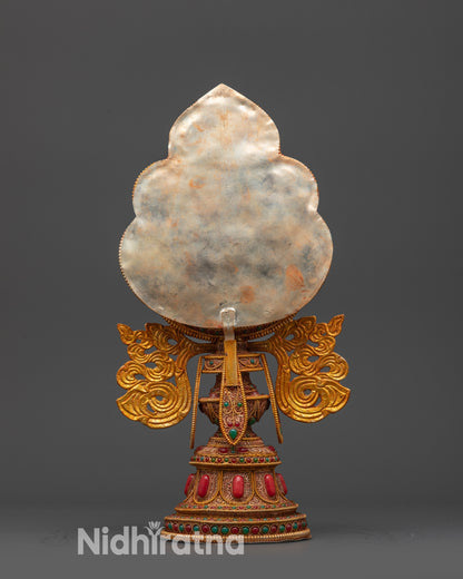 Wheel of Dharma with Kalash Base | Himalayan Buddhist Craft in Nepal