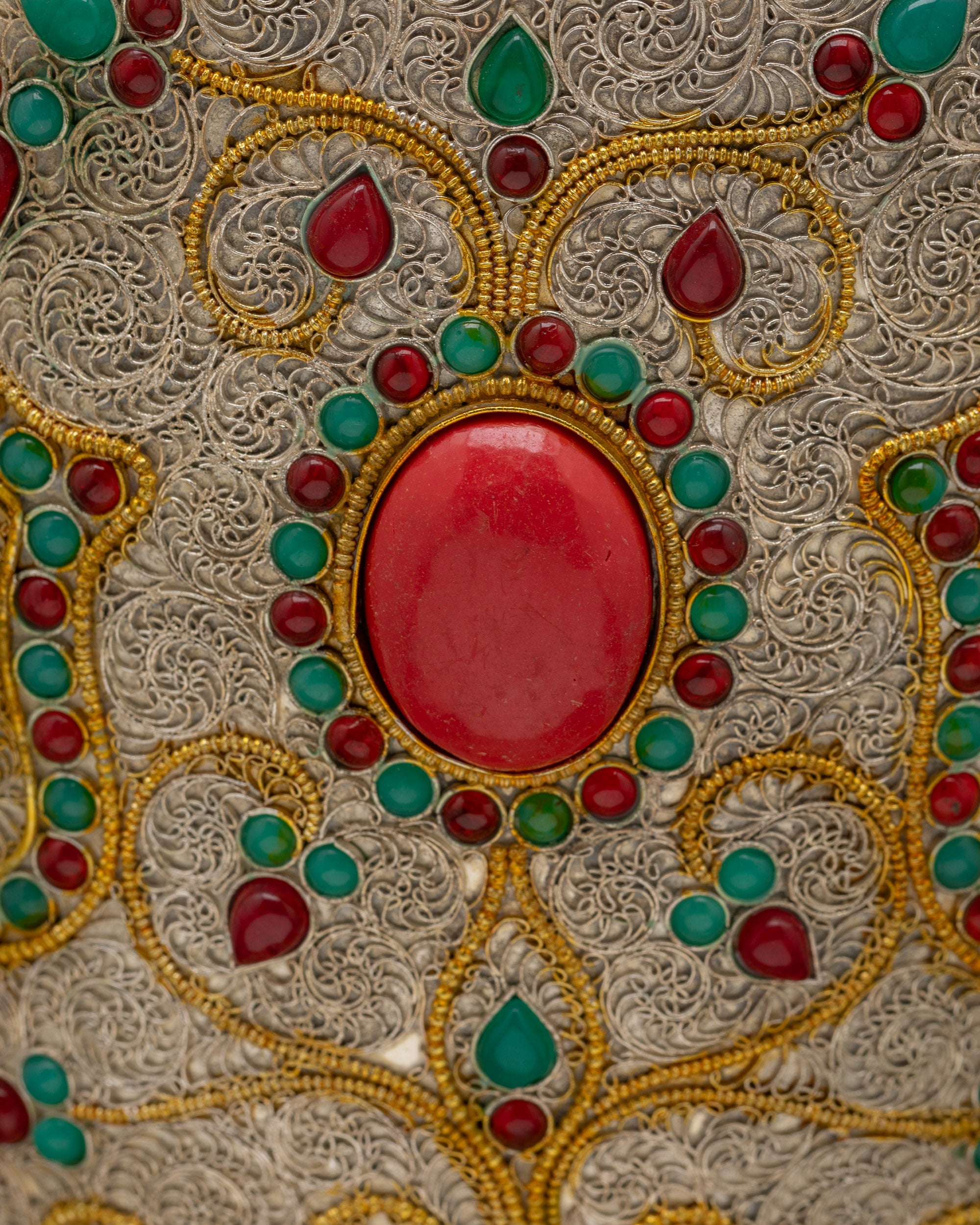 Silver & Gold-Plated Himalayan Vase | Spiritual Offering Art Nepal