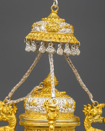 Tibetan Sangbur for Sang Offerings | Gold & Silver-Plated Incense Burner