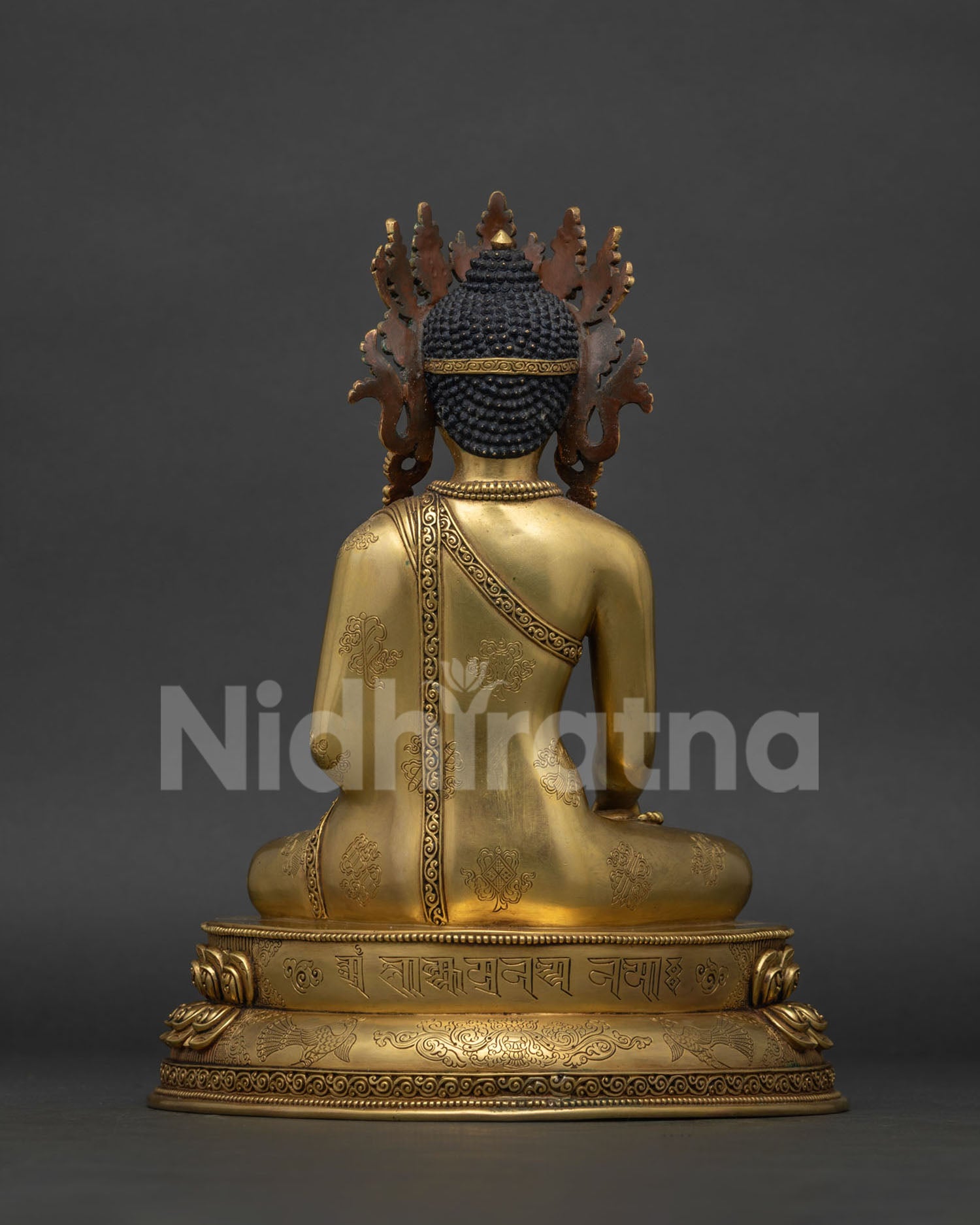 Crowned Three Buddha Set Statue | Traditional Newari Craft & Art