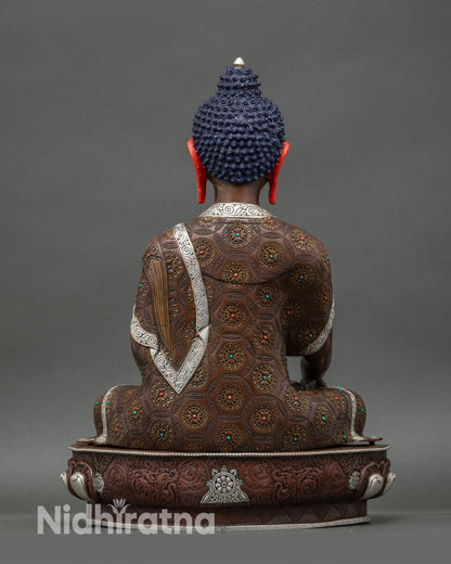 Enlightened Shakyamuni Buddha Sculpture | Nepalese Copper Artwork