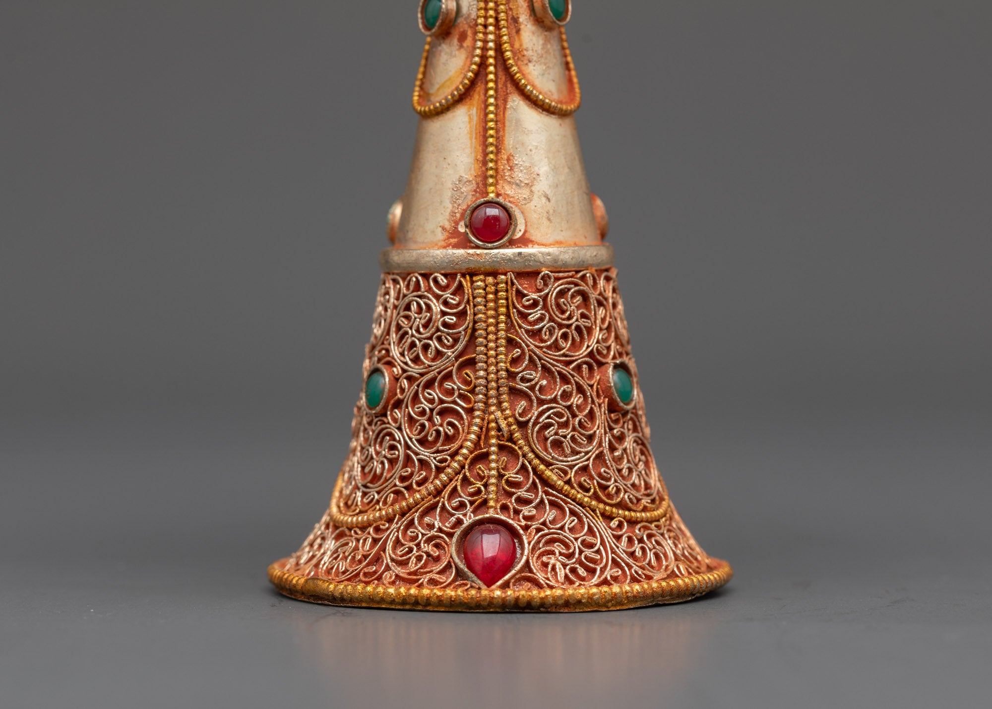 6" Tibetan Serkyem Offering Bowl | Copper & Gold Filigree Ritual Bowl