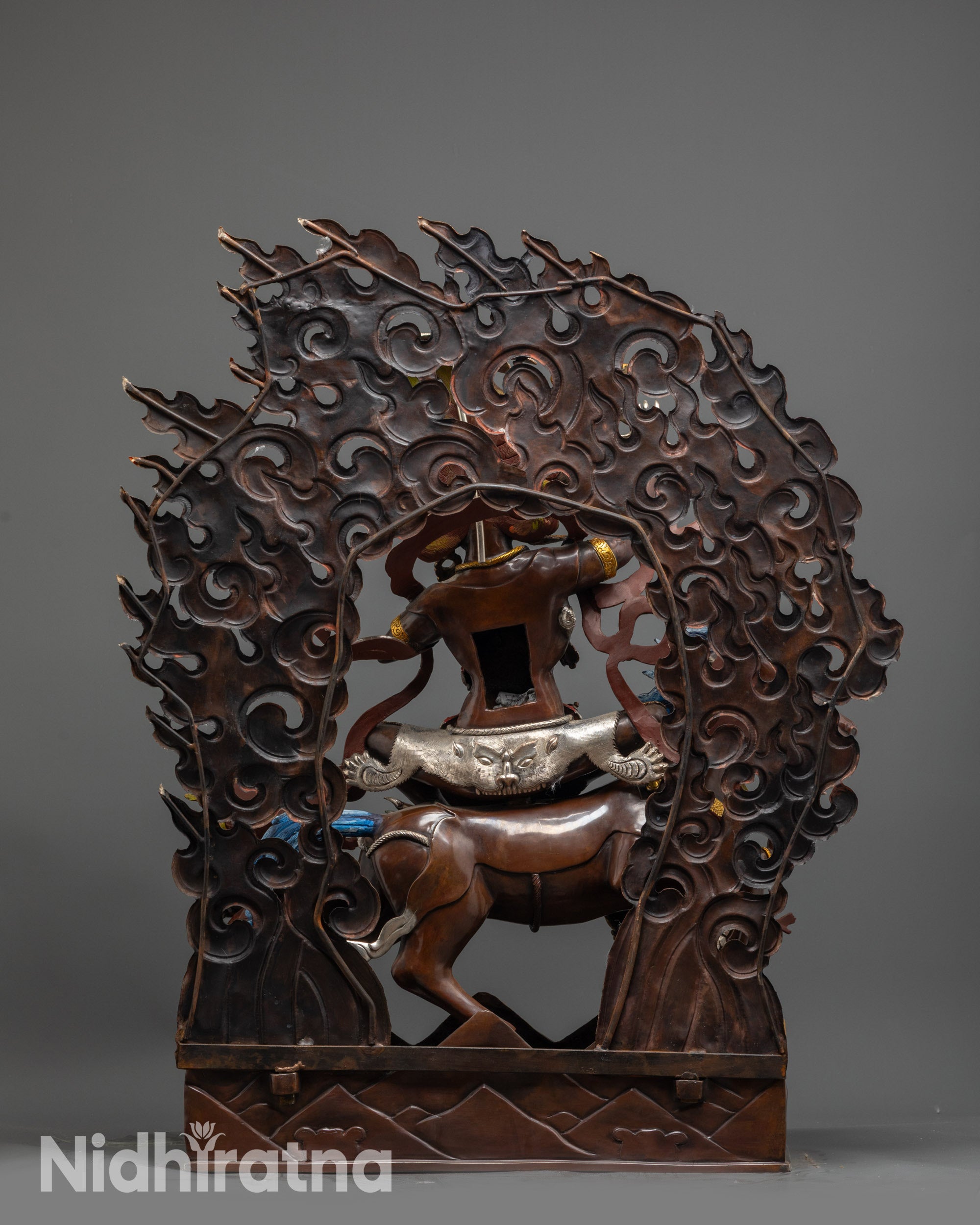 Silver-Plated Palden Lhamo Statue | Tantric Buddhist Protector Goddess