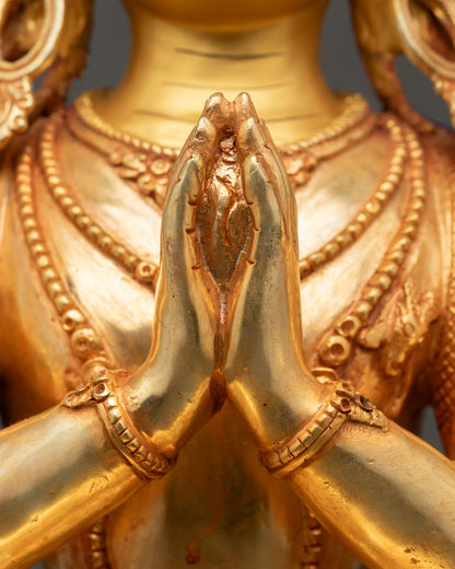 Chenrezig Statue for Shrine – Tibetan Compassion Deity Art