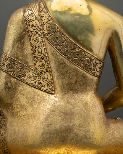 Three Buddha Set | Gold Fire-Gilded Copper Figures from Nepal