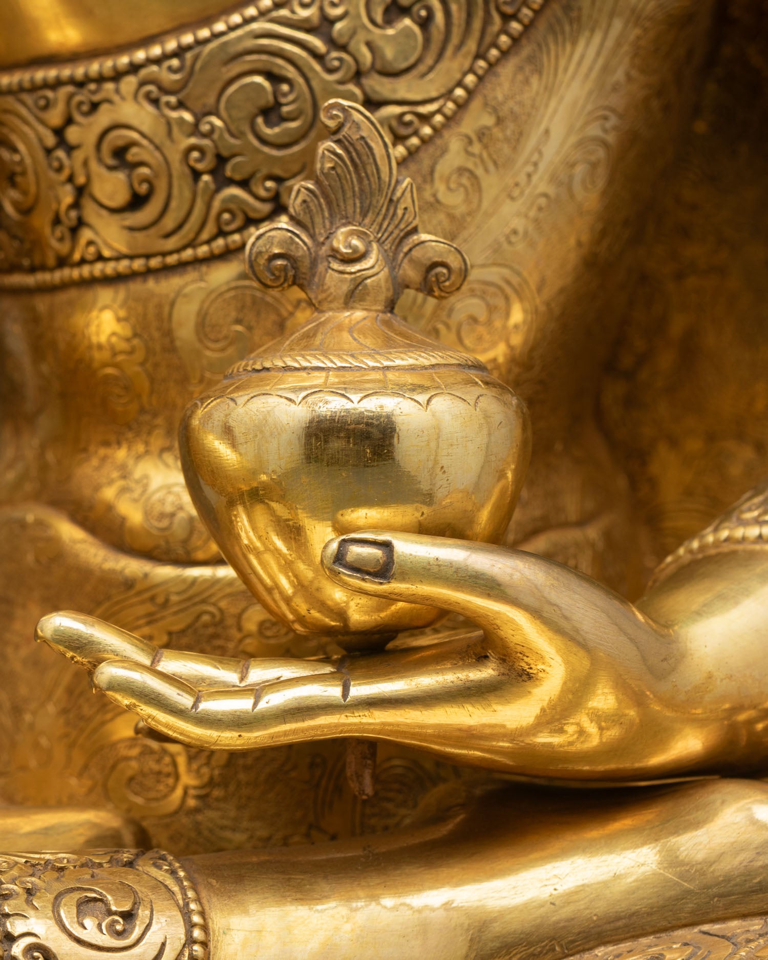 Three Buddha Set | Gold Fire-Gilded Copper Figures from Nepal