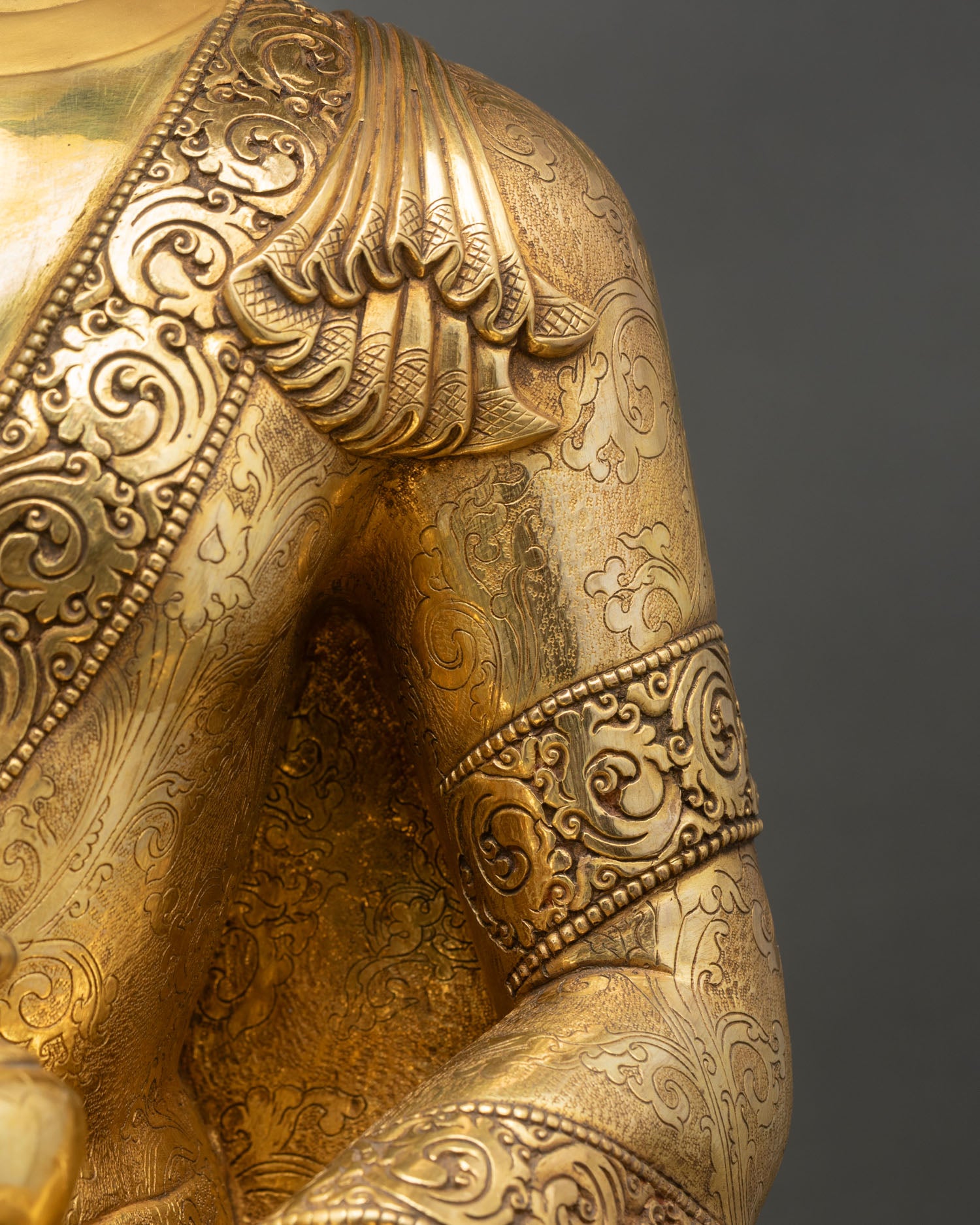Three Buddha Set | Gold Fire-Gilded Copper Figures from Nepal