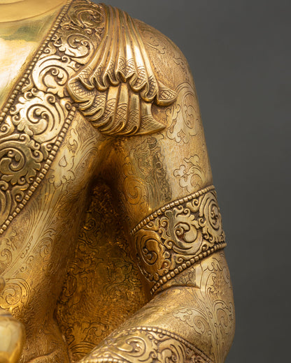 Three Buddha Set | Gold Fire-Gilded Copper Figures from Nepal
