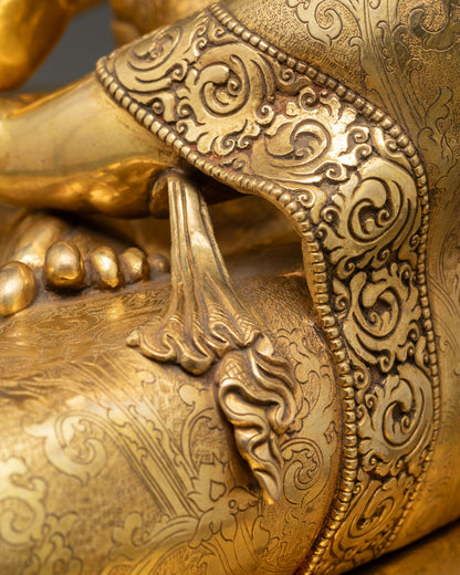 Three Buddha Set | Gold Fire-Gilded Copper Figures from Nepal