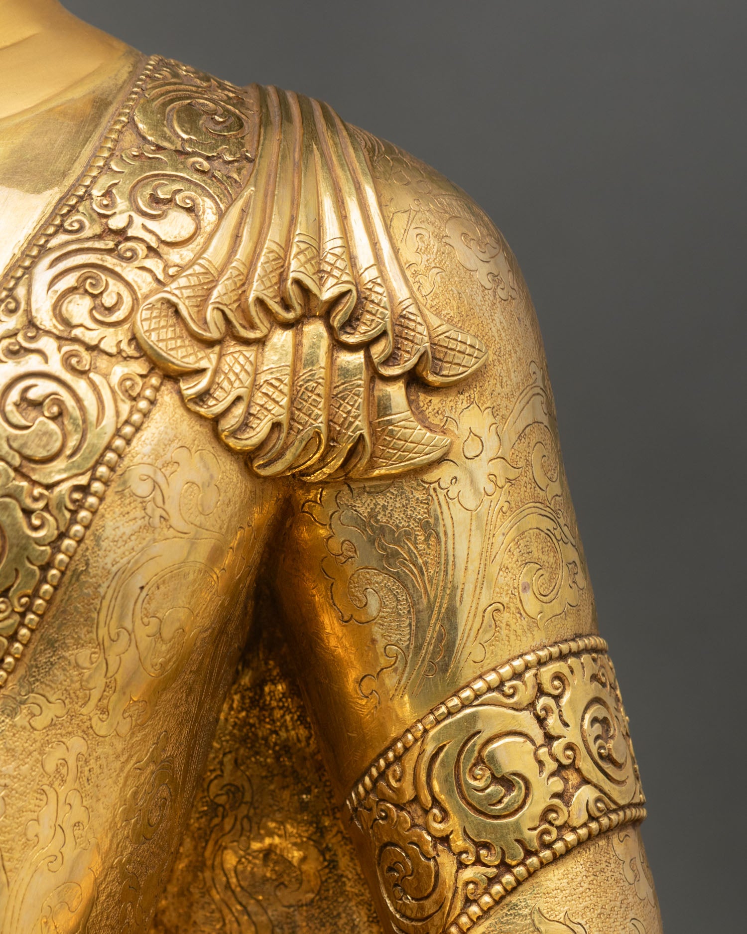 Three Buddha Set | Gold Fire-Gilded Copper Figures from Nepal