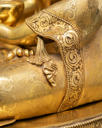 Three Buddha Set | Gold Fire-Gilded Copper Figures from Nepal