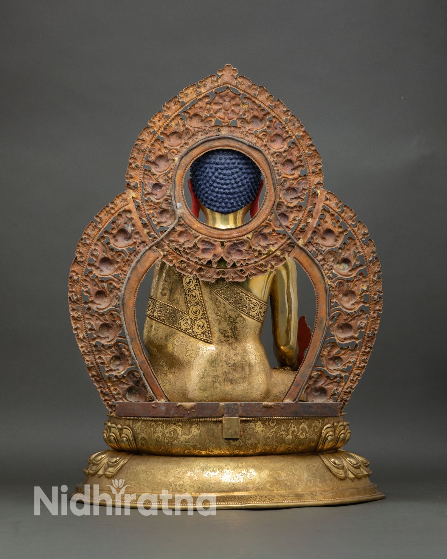 Three Buddha Set | Gold Fire-Gilded Copper Figures from Nepal