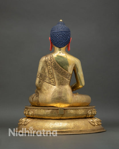 Three Buddha Set | Gold Fire-Gilded Copper Figures from Nepal