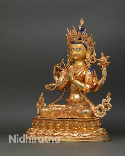 Chenrezig Statue for Shrine – Tibetan Compassion Deity Art