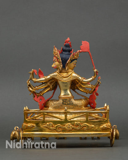Golden Marichi Statue | Buddhist Goddess of Dawn Sculpture