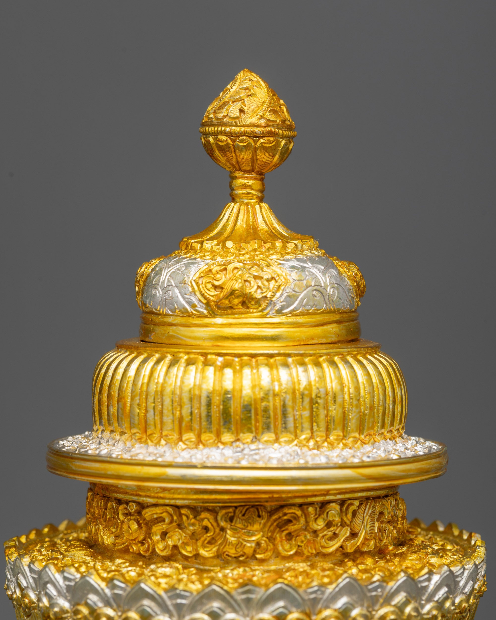 Tibetan Neshi Rice Pot | Ritual Rice Offering Pot for Home Altars