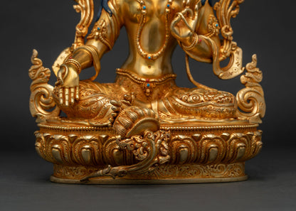 Genuine Handcrafted Green Tara Statue from Nepal | Exclusively Sourced
