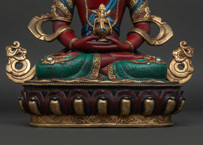 Multicolor Amitayus Statue | Buddha of Long Life and Wisdom