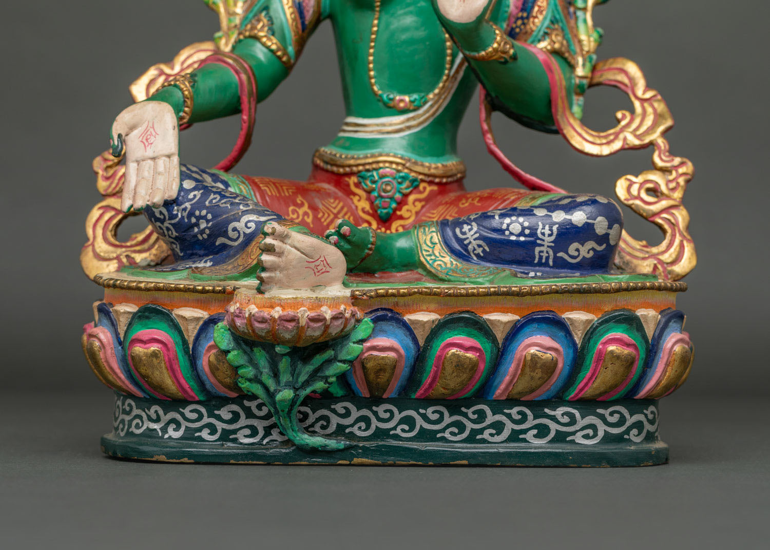 Green Tara Statue | Hand-Painted Tibetan Buddhist Figurine