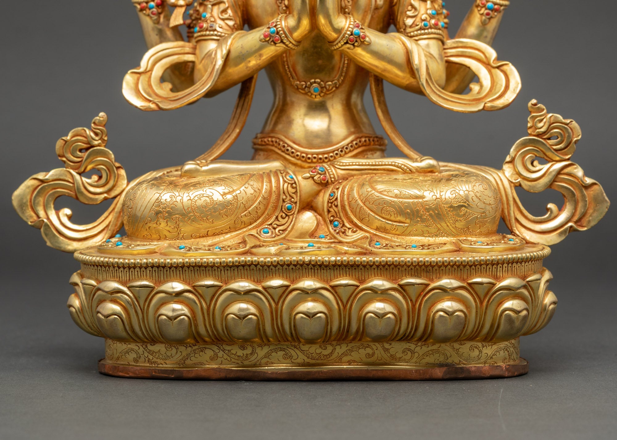 Four-Armed Avalokiteshvara Bodhisattva | Traditional Himalayan Statue