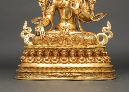 Handcrafted White Tara Sculpture | Buddhist Goddess of Healing