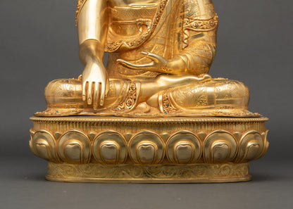 Crowned Shakyamuni Buddha Statue | Enlightened Buddha Figurine