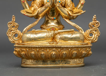 Four-Armed Chenrezig Statue | The Bodhisattva of Infinite Compassion