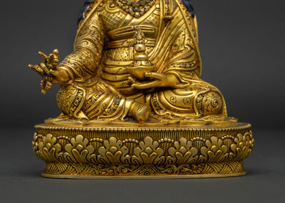 Guru Rinpoche Statue | 24K Gold-Fire Gilded Copper Art