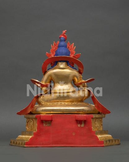 Dzambhala Sculpture on Ornate Throne | Sacred Nepalese Art