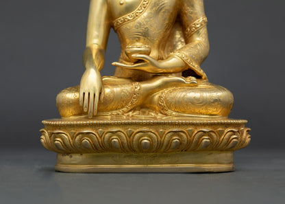 Shakyamuni Buddha Statue | 24K Gold Fire-Gilded Copper Art