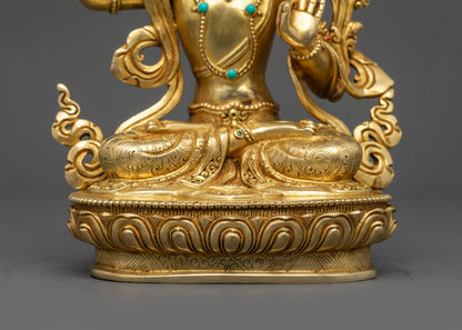 Himalayan Manjushri Statue | Handcrafted Buddhist Wisdom Deity