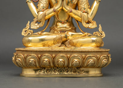Four-Armed Chenrezig Statue | Tibetan Bodhisattva of Compassion Nepal