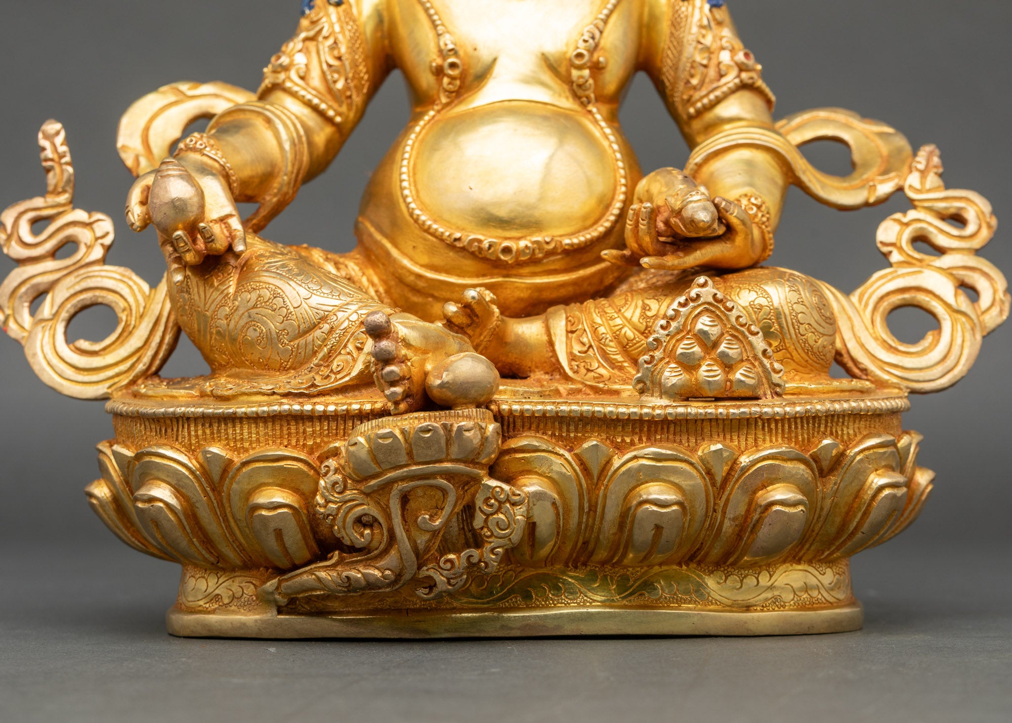 Hand-Carved Dzambhala (Jambhala) Statue | Buddhist Wealth God