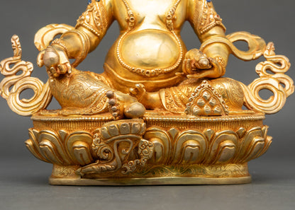 Hand-Carved Dzambhala (Jambhala) Statue | Buddhist Wealth God