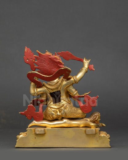 Sacred Chaturbhuja Mahakala Statue | Four-armed Mahakala Sculpture