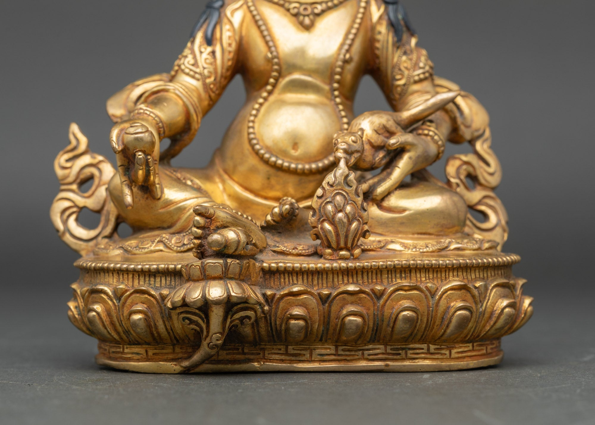 Yellow Dzambhala Sculpture for Abundance and Protection