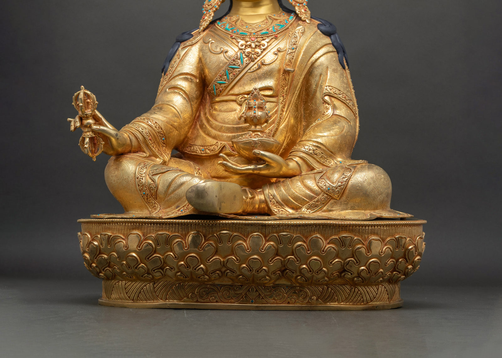 Tibetan Guru Rinpoche Statue | Large Size Buddhist Sculpture