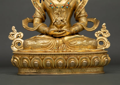 Amitayus Statue with Long-Life Vase | Handmade in Nepal