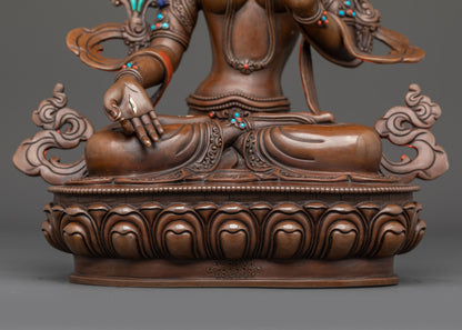 Oxidized Sita Tara Statue | Handmade Himalayan Buddhist Artwork