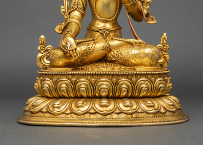 Sacred White Tara Sculpture | Timeless Tibetan Buddhist Artwork