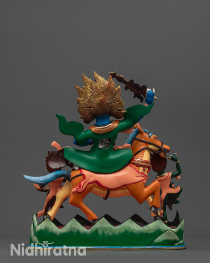 Wrathful Dharmapala Protector Palden Lhamo Statue | Nepalese Artwork