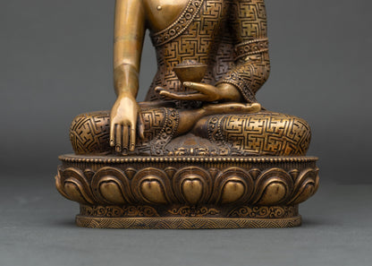 Shakyamuni Buddha Statue with Antique Finish | Nepali Handcraft
