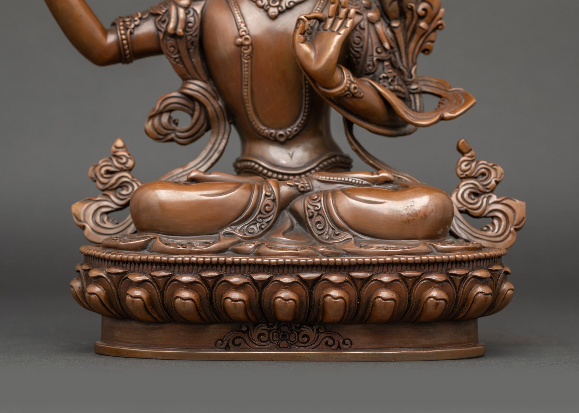 Oxidized Copper Manjushri Statue | Lord of Sacred Wisdom