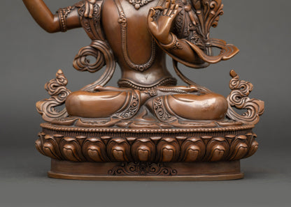 Oxidized Copper Manjushri Statue | Lord of Sacred Wisdom