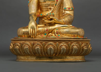 Shakyamuni Buddha Statue | 24K Gold Fire-Gilded Copper Art