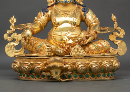 Golden Dzambhala Statue for Prosperity | Nepalese Ritual Artwork