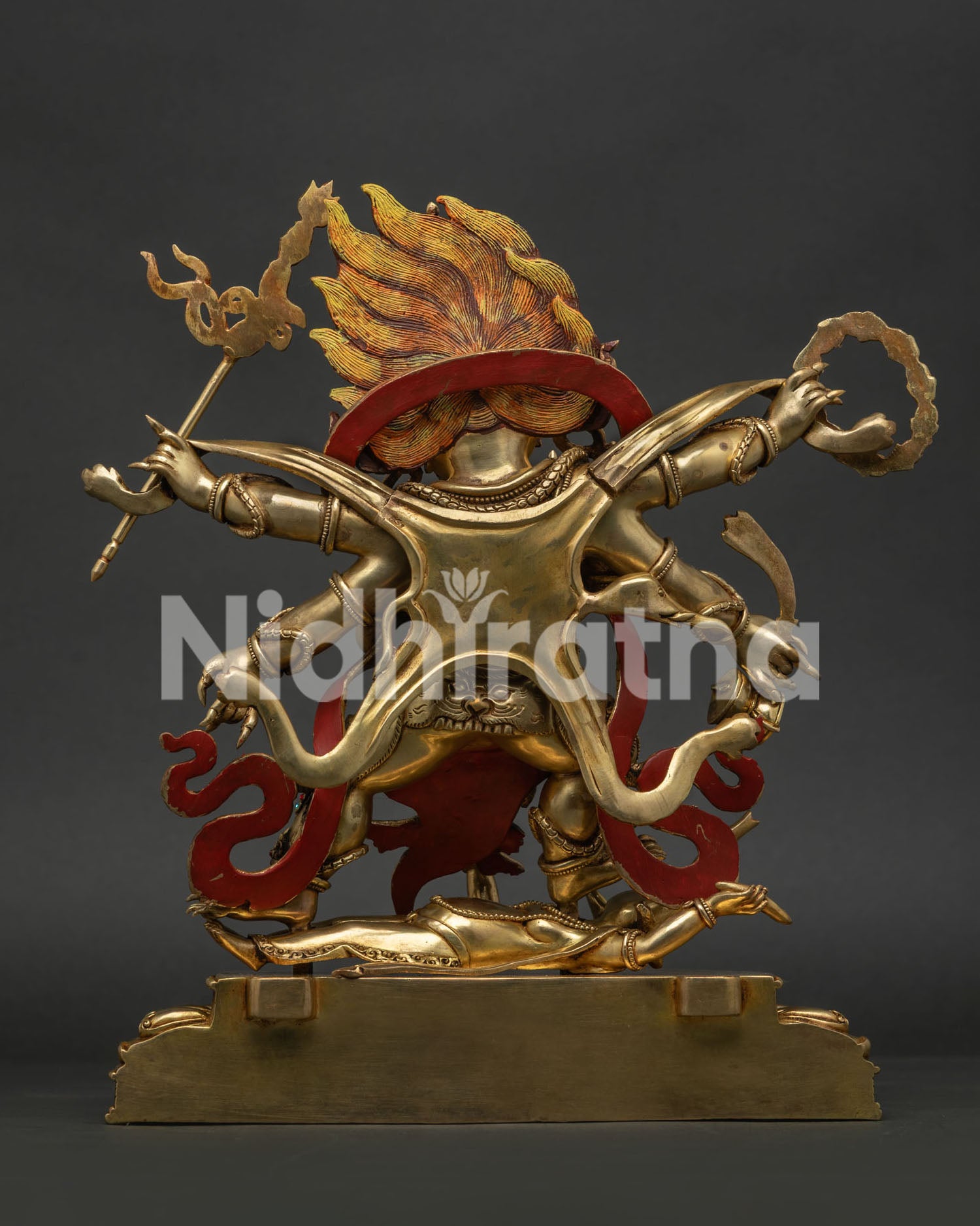 Luxurious Six-Armed Mahakala Statue | Wrathful Dharma Protector Deity