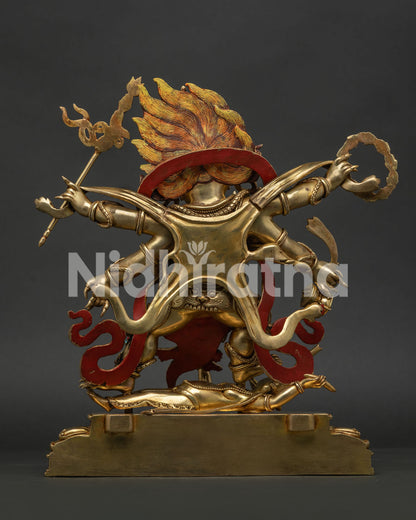 Luxurious Six-Armed Mahakala Statue | Wrathful Dharma Protector Deity