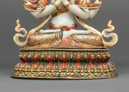 Avalokiteshvara Chenrezig Statue | Sacred Buddhist Sculpture from Nepal