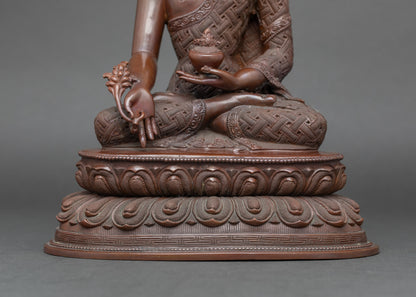 Healing Buddha Statue | Nepalese Copper Sculpture for Devotion